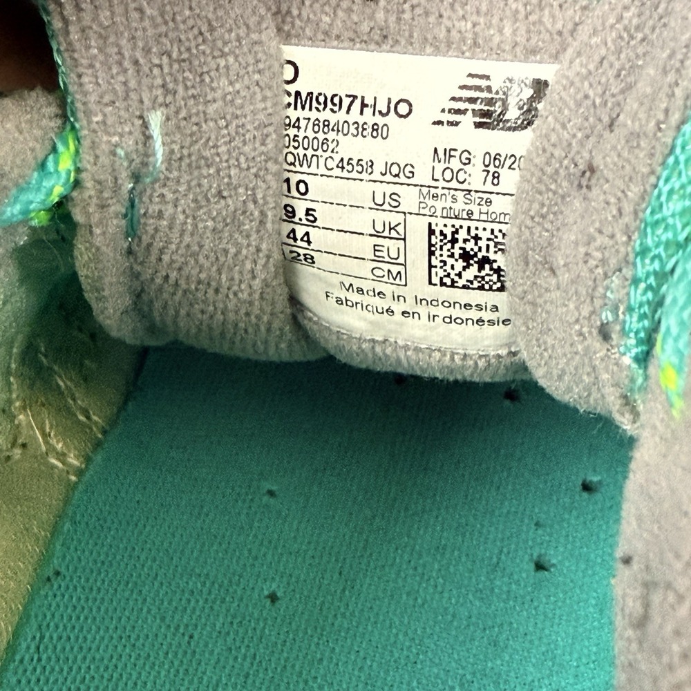 New Balance 997H Sneaker Mens 10 Tan Teal Green Cordura Streetwear CM997HJO - Picture 12 of 16